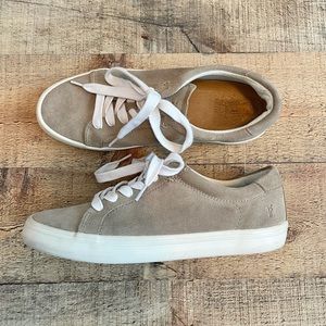 Frye Kerry Low Top Suede Ash Sneakers - Tan